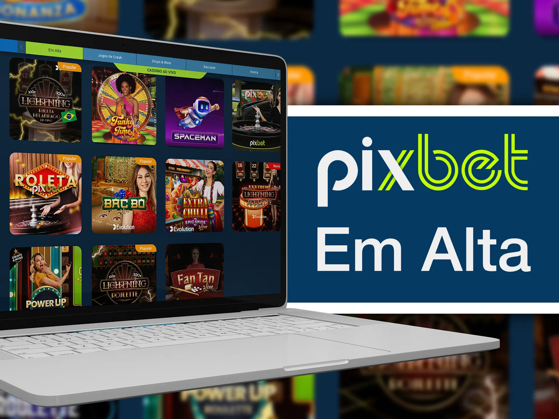 Play Em Alta type of live casino games at the Pixbet and win a lot of money.