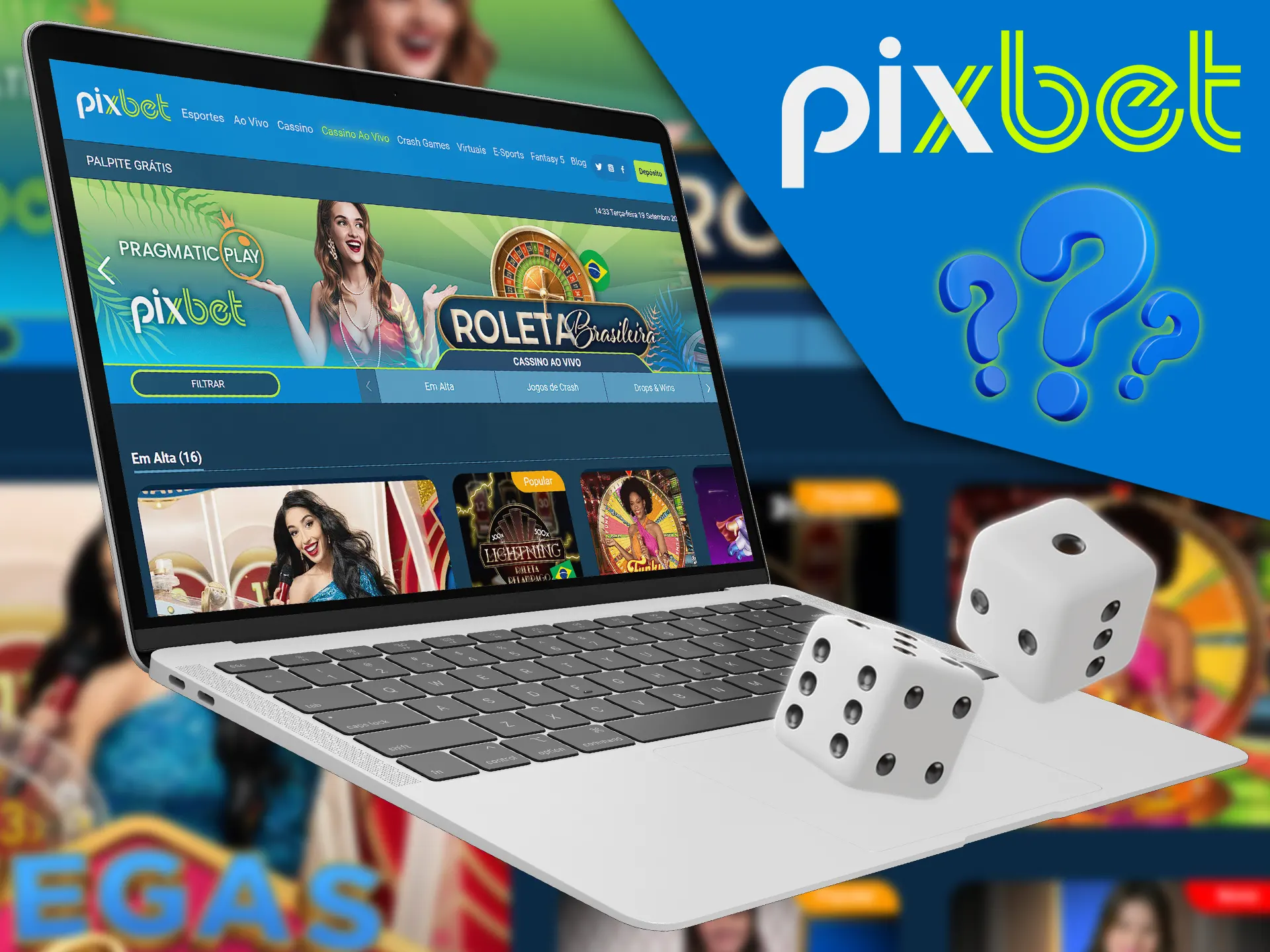 Learn how to play live casino games on the special Pixbet page.