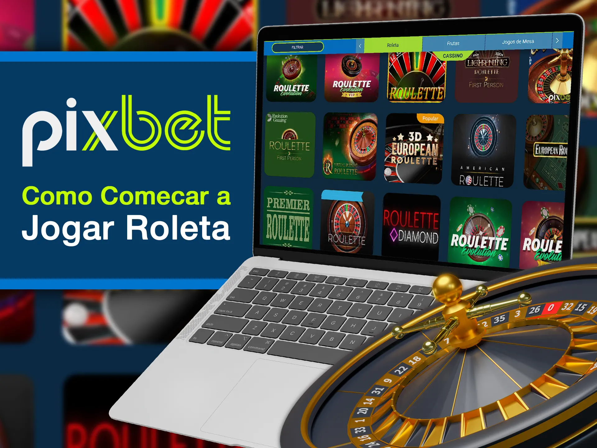 Comece a jogar jogos de roleta na página especial da Pixbet.