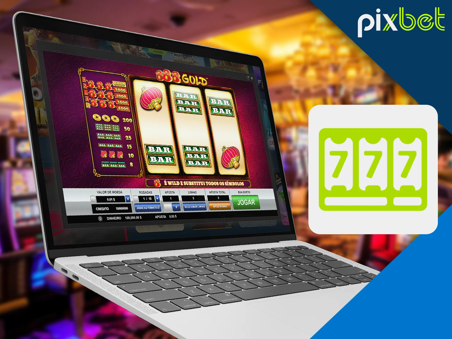 Play classic type of slots at the Pixbet.