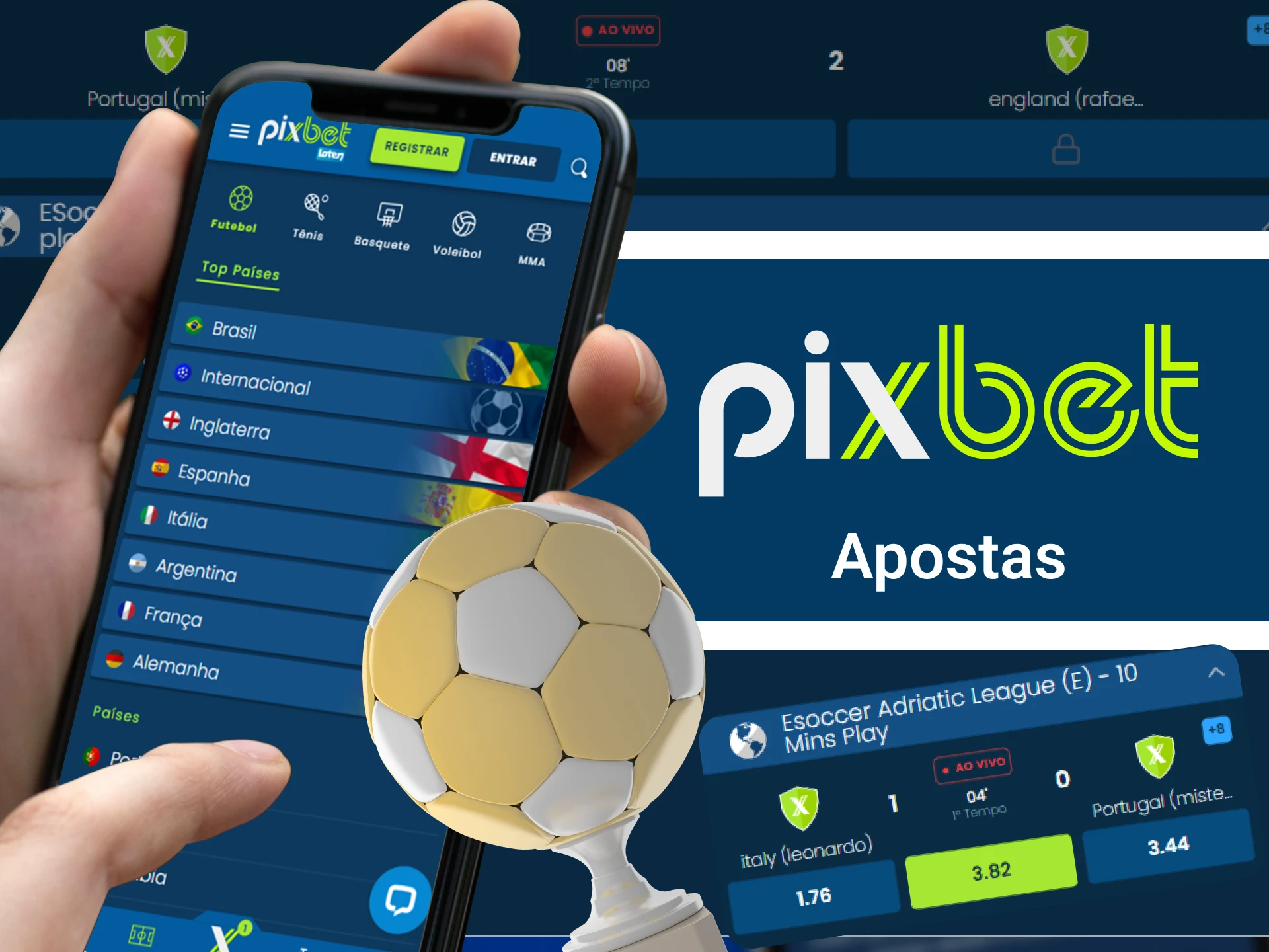 Em que esportes posso apostar no cassino online Pixbet.