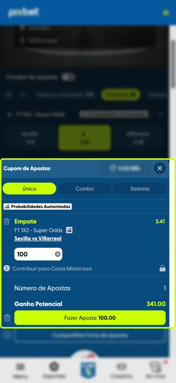 Revise odds e finalize sua aposta no Pixbet.