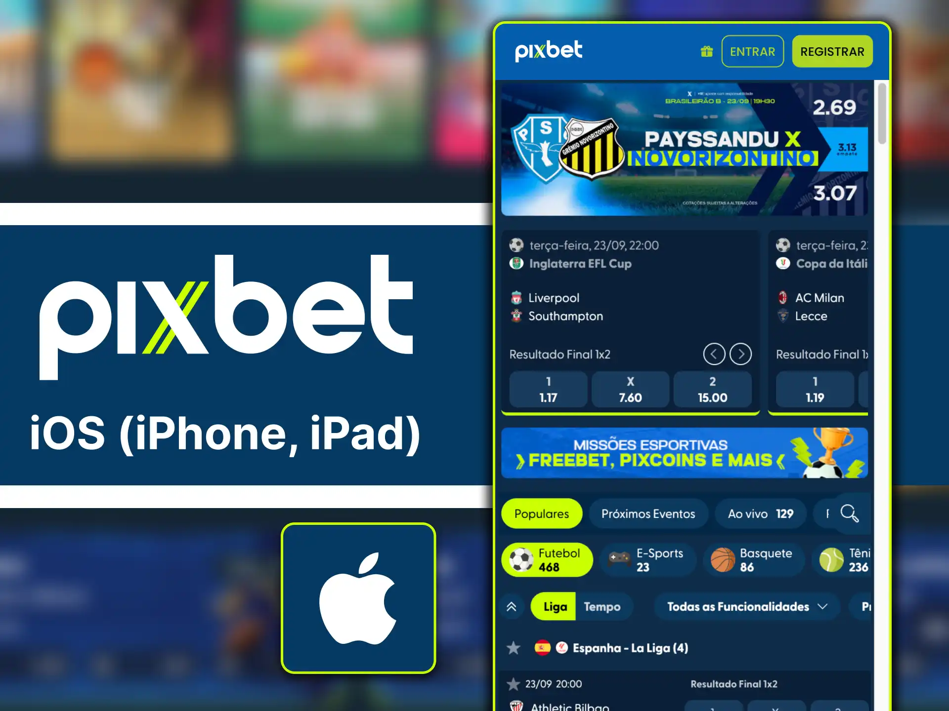Posso jogar no cassino online Pixbet em um telefone iOS.