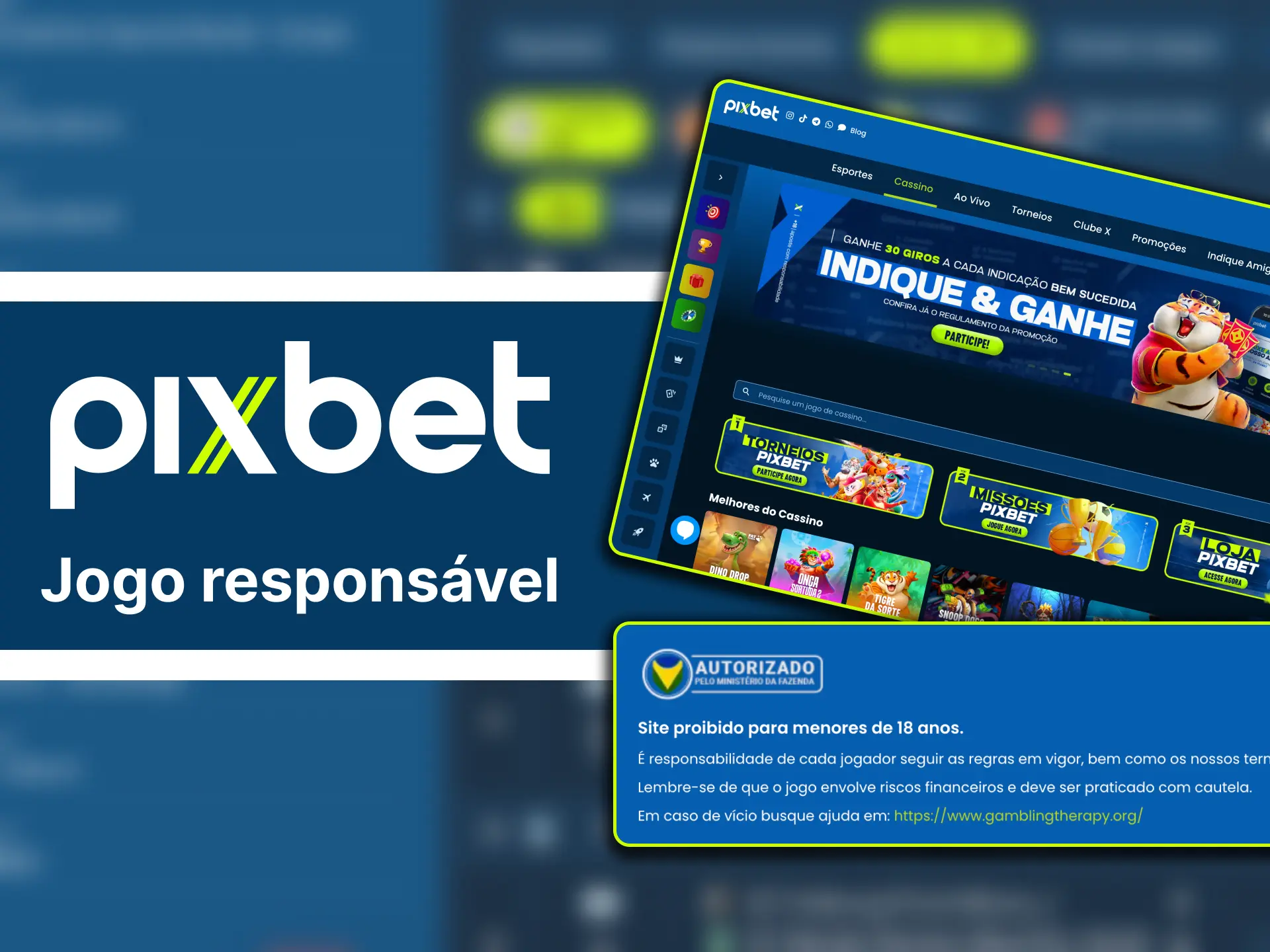 Jogue responsável com Pixbet e defina limites de depósito.