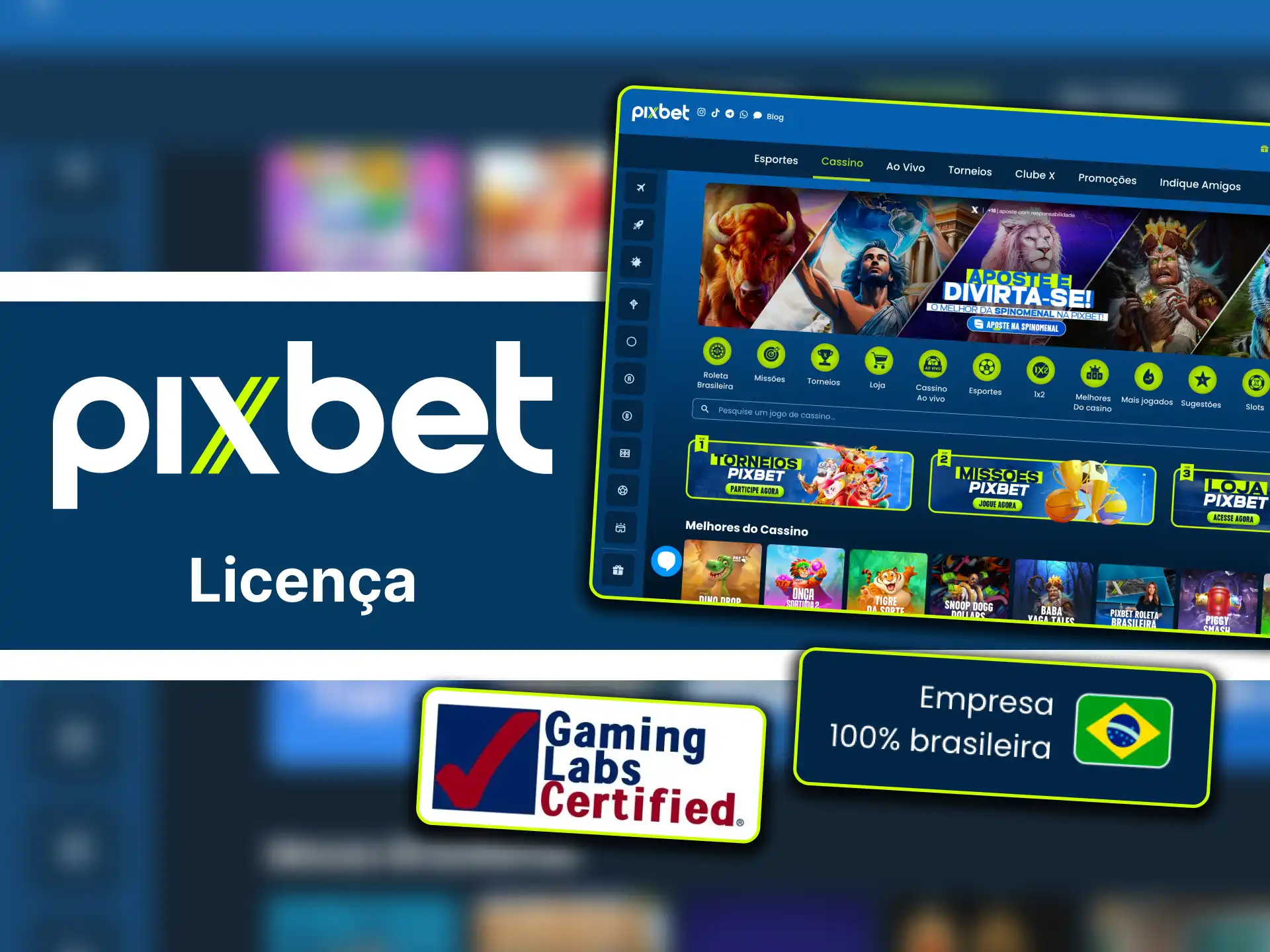 Que licença possui o casino online Pixbet.