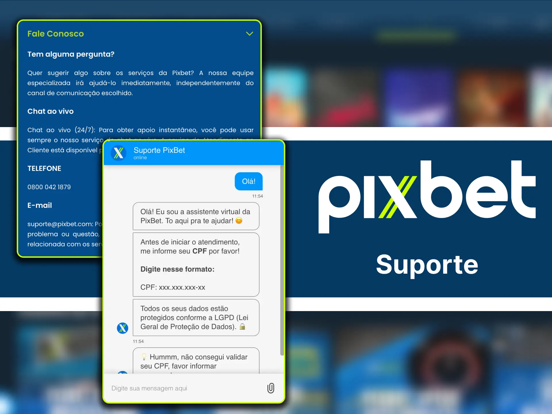 Como posso entrar em contato com o suporte ao cliente no site do cassino online Pixbet.