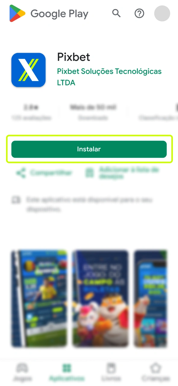 Baixe o aplicativo Pixbet diretamente da Google Play Store para ter acesso seguro a todas as funções de apostas.