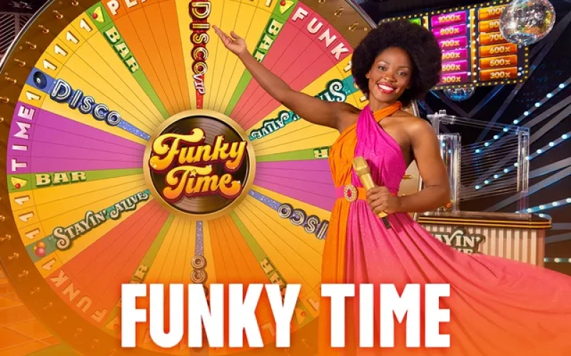 Siga o ritmo das vitórias em Funky Time, o game show da Evolution que combina uma roda gigante com bônus temáticos de discoteca na Pixbet.