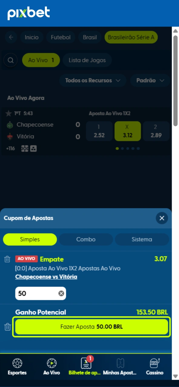 Confirme sua aposta na Pixbet e torça para garantir grandes lucros.