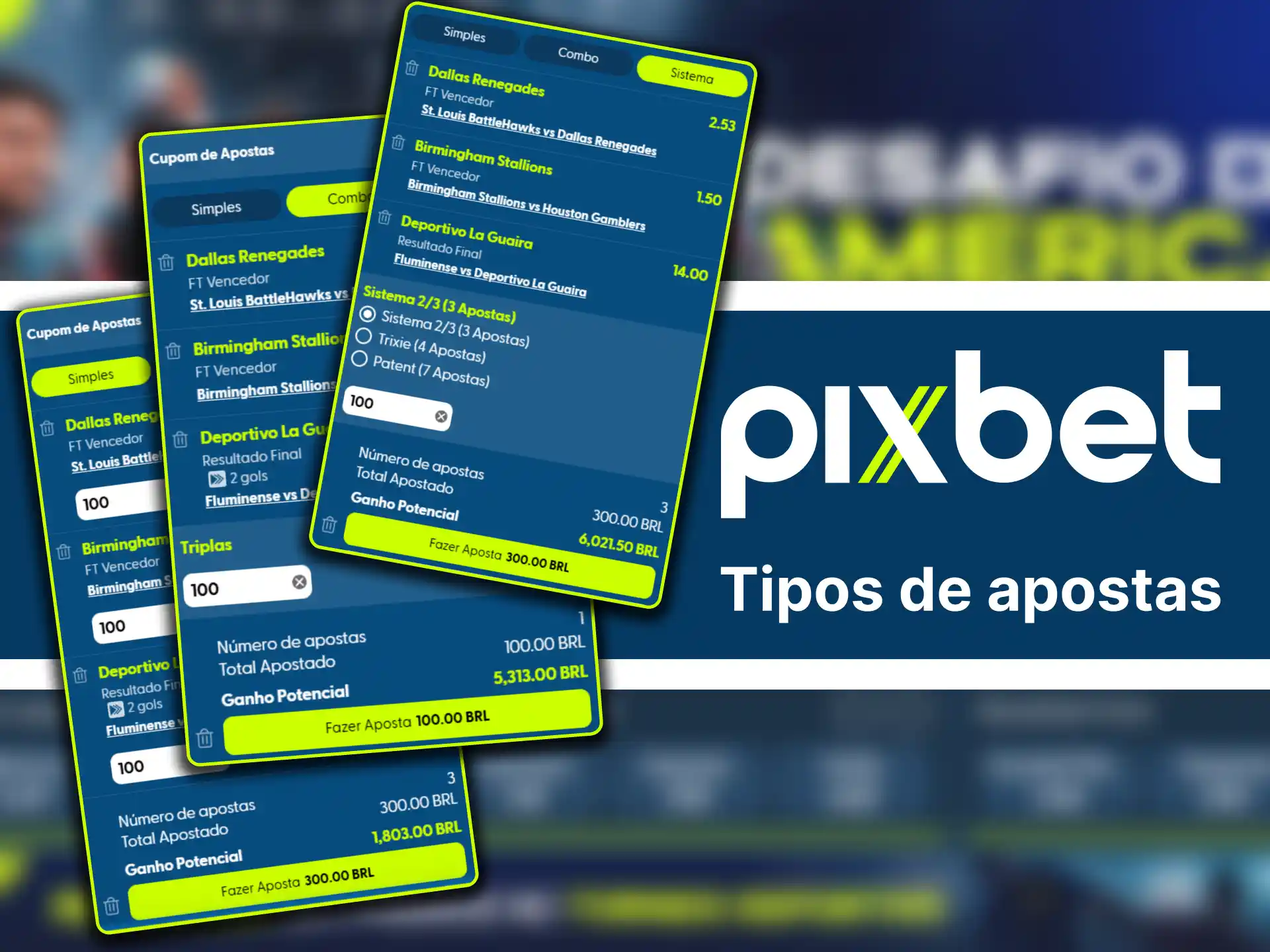 Conheça os principais tipos de apostas disponíveis na Pixbet.